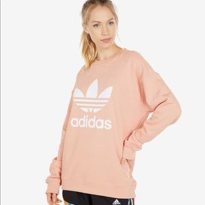 adidas Originals adicolor large logo sweatshirt in blush